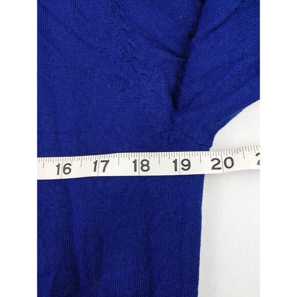 Brooks Brothers 346 Men's 100% Extra Fine Merino Wool Blue Sweater Medium - Picture 4 of 8